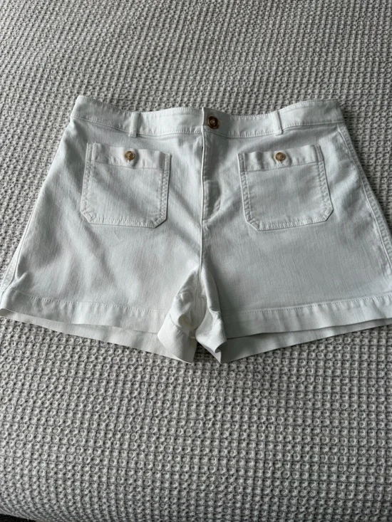 LOFT White Palmer Twill Shorts - Picture 3 of 5